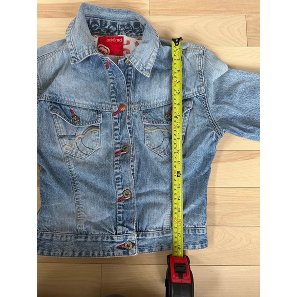 Vintage Y2K Ecko Red Denim Jacket – Cropped Fitted Style Size M - Picture 7 of 9